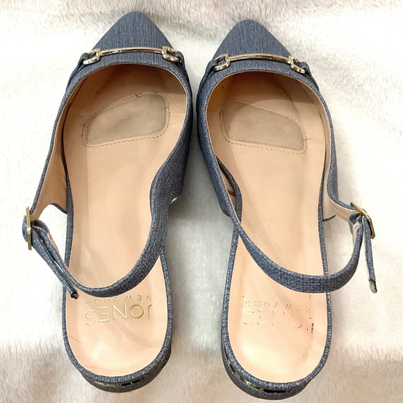 Denim Blue Jones New York Quaden Pointed Low Heel Pointed Toe Slingback Sz 9W - Picture 9 of 14